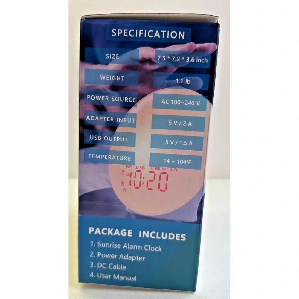 Jall Color Changing Smart Wake Up Light Sunrise Dual Alarm Clock Radio K8 NEW